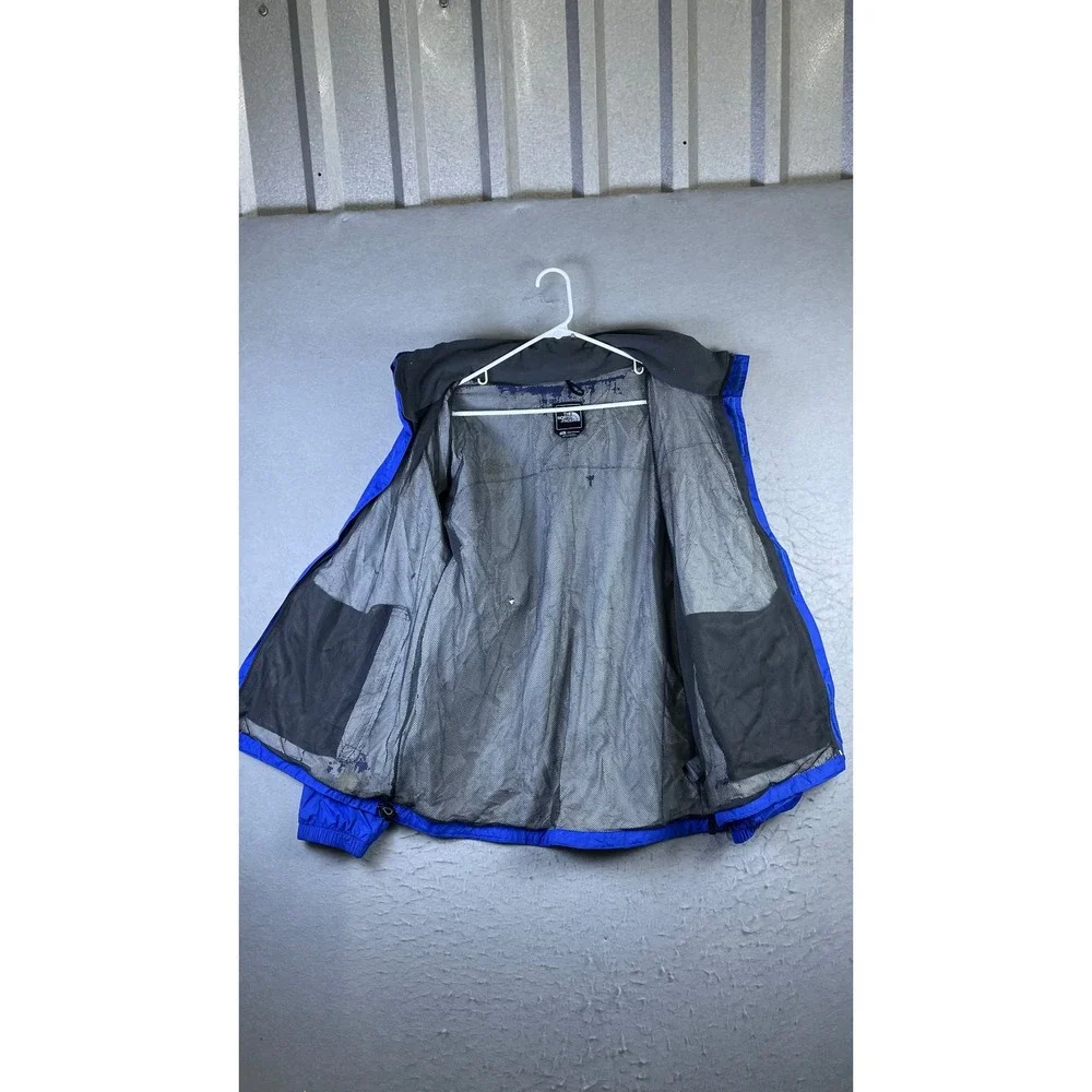 The North Face Rain Jacket Mens L Blue Good HyVent Hooded Waterproof Shell